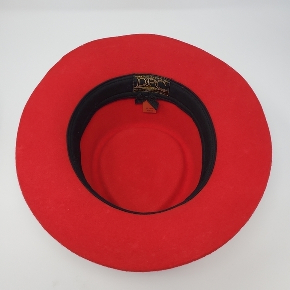 DORFMAN PACIFIC CO. DPC RED HAT 100% WOOL RED RIBBON ACCENT WOMEN SIZE MEDIUM - Picture 8 of 12